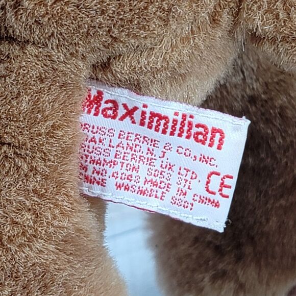 Lion Plush MAXIMILIAN Russ Berrie Fuzzy Mane Stuffed Animal Vintage - Picture 9 of 10